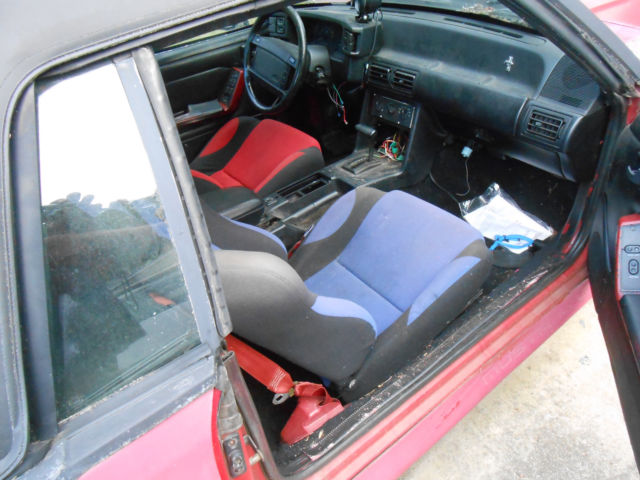 1991 Red Ford Mustang Convertible