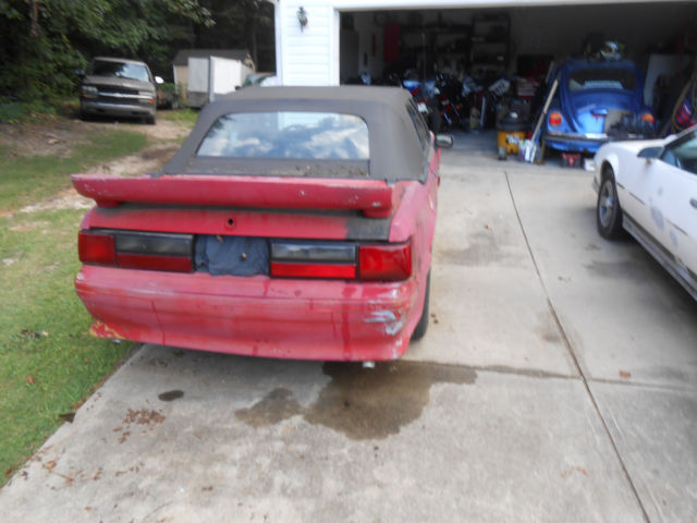 1991 Red Ford Mustang Convertible