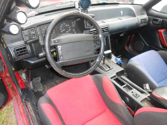 1991 Red Ford Mustang Convertible