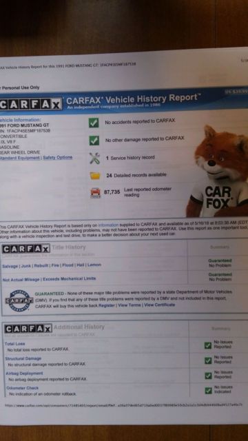 1991 Black Ford Mustang Convertible