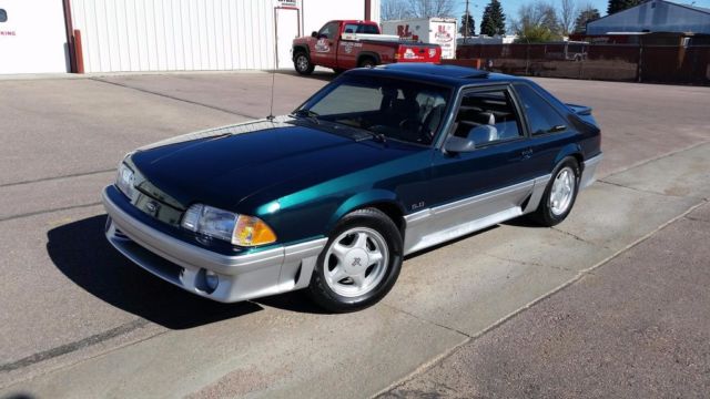 1991 Dark emerald green Ford Mustang