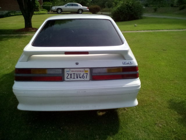 1991 white Ford Mustang Hatchback