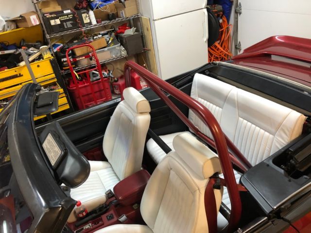 1991 Burgundy Ford Mustang Convertible