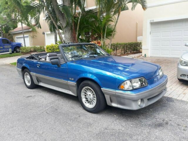 1991 Blue Ford Mustang Convertible