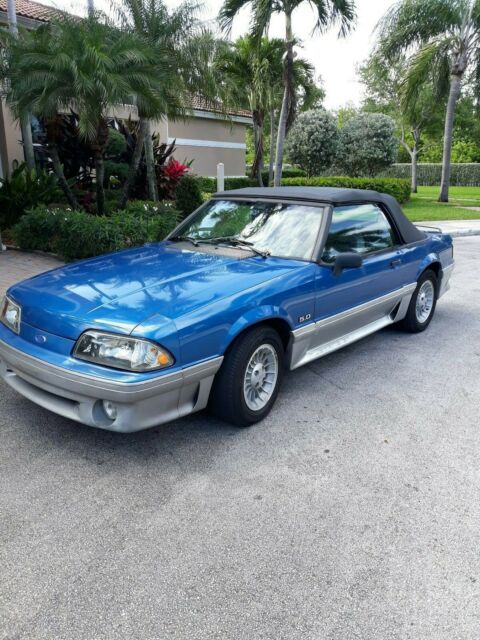 1991 Blue Ford Mustang Convertible