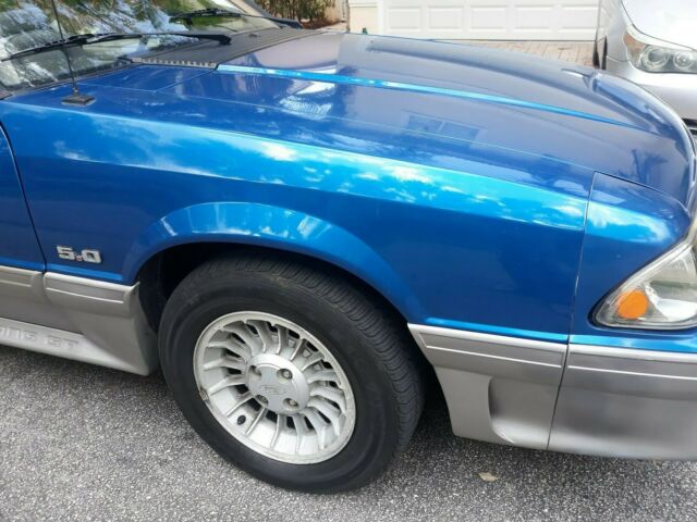 1991 Blue Ford Mustang Convertible