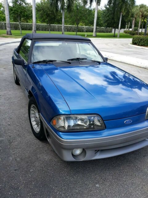 1991 Blue Ford Mustang Convertible