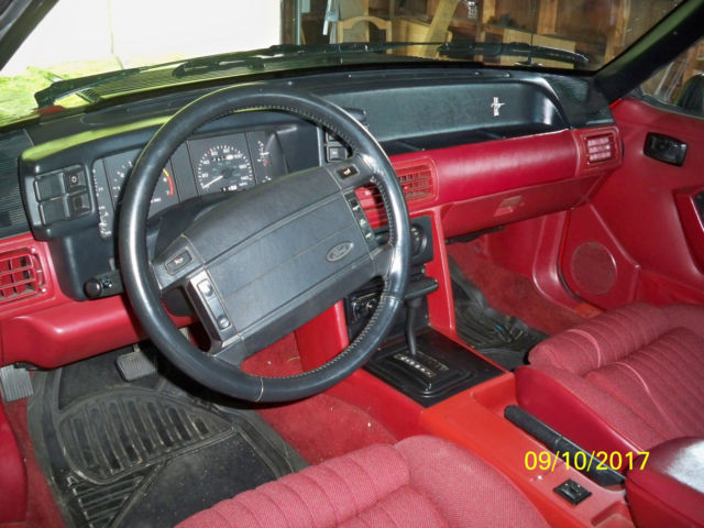 1991 Red Ford Mustang Convertible