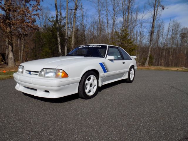 1991 White Ford Mustang Hatchback