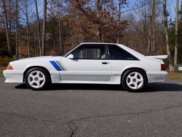 1991 White Ford Mustang Hatchback