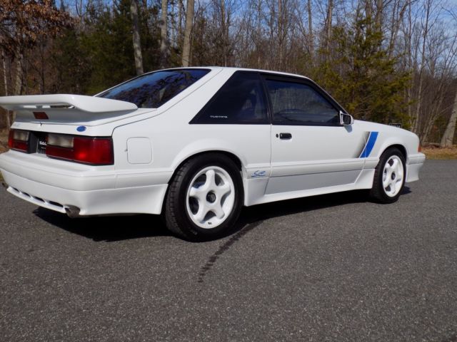 1991 White Ford Mustang Hatchback