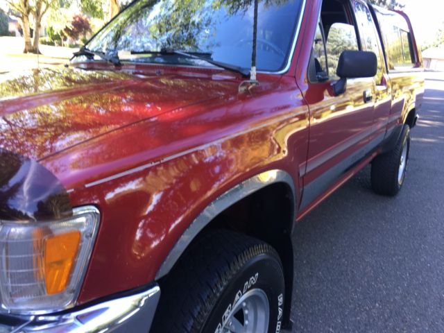 1991 Burgundy Toyota Tacoma Extended Cab Pickup
