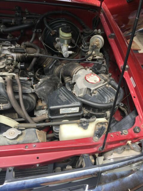 1991 Red Toyota Pickup Extended Cab Pickup