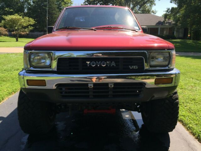1991 Red Toyota Pickup Extended Cab Pickup