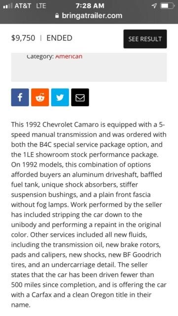 1992 White Chevrolet Camaro Coupe