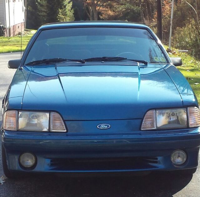 1992 Blue Ford Mustang Hatchback