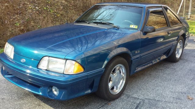 1992 Blue Ford Mustang Hatchback