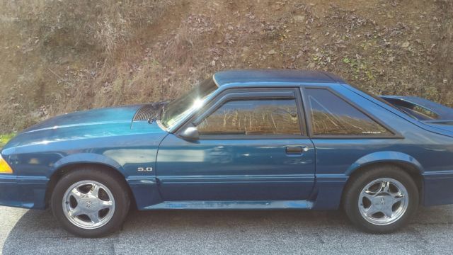 1992 Blue Ford Mustang Hatchback