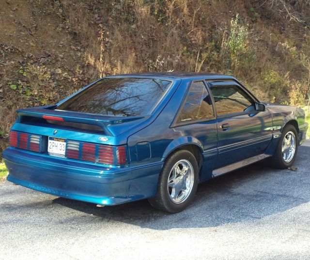 1992 Blue Ford Mustang Hatchback