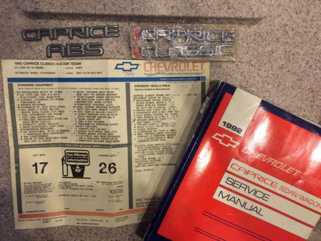 1992 White Chevrolet Capriceold Sedan