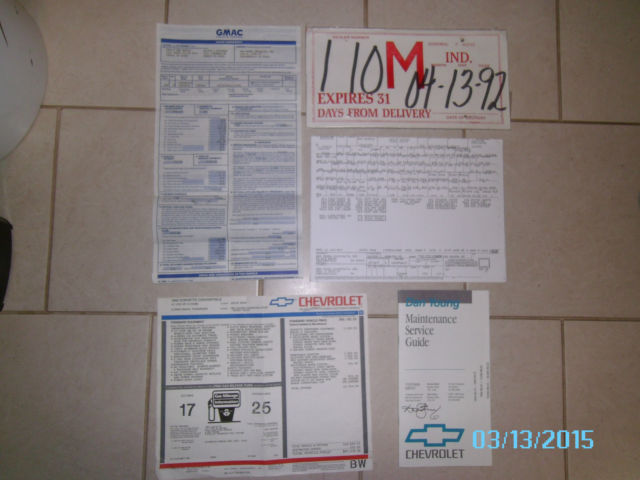 1992 White Chevrolet Corvette Convertible