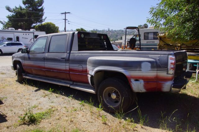 1992 grey white and rust Chevrolet C/K Pickup 3500 Extended Crew Cab Pickup