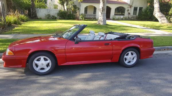 1992 Red Ford Mustang Convertible