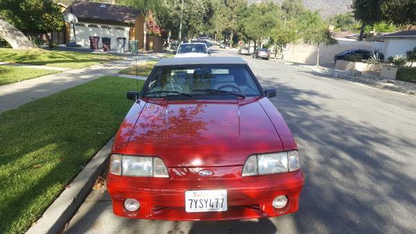 1992 Red Ford Mustang Convertible