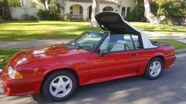 1992 Red Ford Mustang Convertible