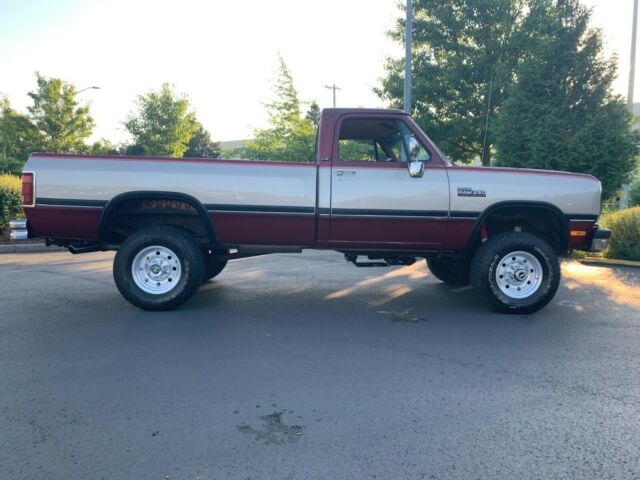 1992 Burgundy Dodge Ram 2500 Standard Cab Pickup
