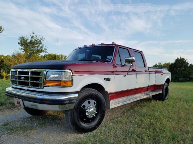 1992 Burgandy/White Ford F-350 Crew Cab Pickup