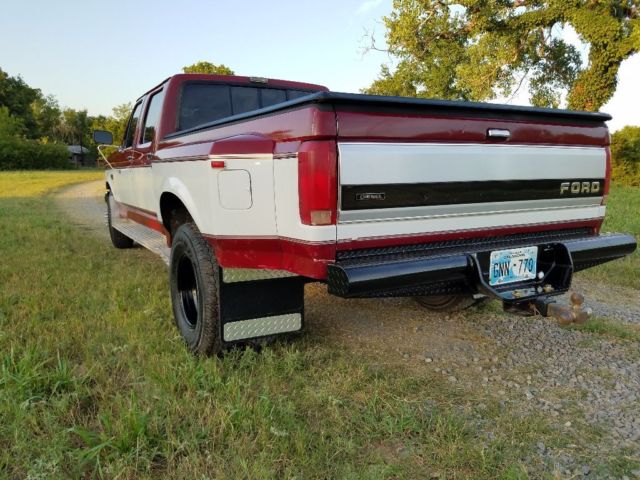 1992 Burgandy/White Ford F-350 Crew Cab Pickup