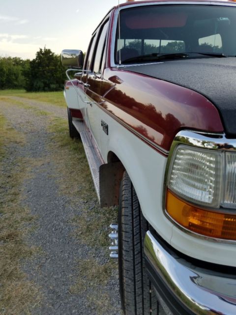 1992 Burgandy/White Ford F-350 Crew Cab Pickup