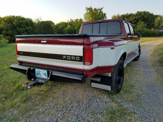 1992 Burgandy/White Ford F-350 Crew Cab Pickup