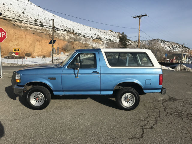 1992 Blue Ford Bronco SUV