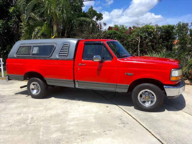 1992 Red Ford F-150 Standard Cab Pickup