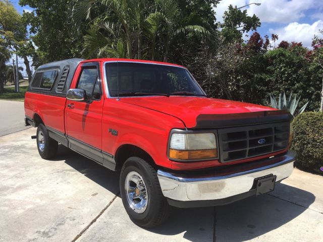 1992 Red Ford F-150 Standard Cab Pickup