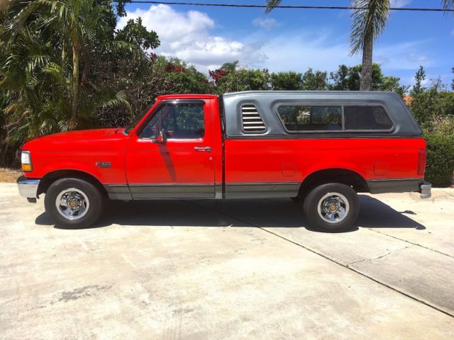 1992 Red Ford F-150 Standard Cab Pickup