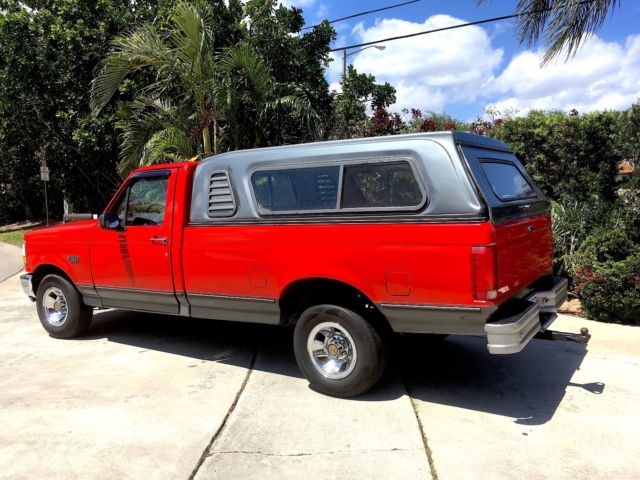1992 Red Ford F-150 Standard Cab Pickup