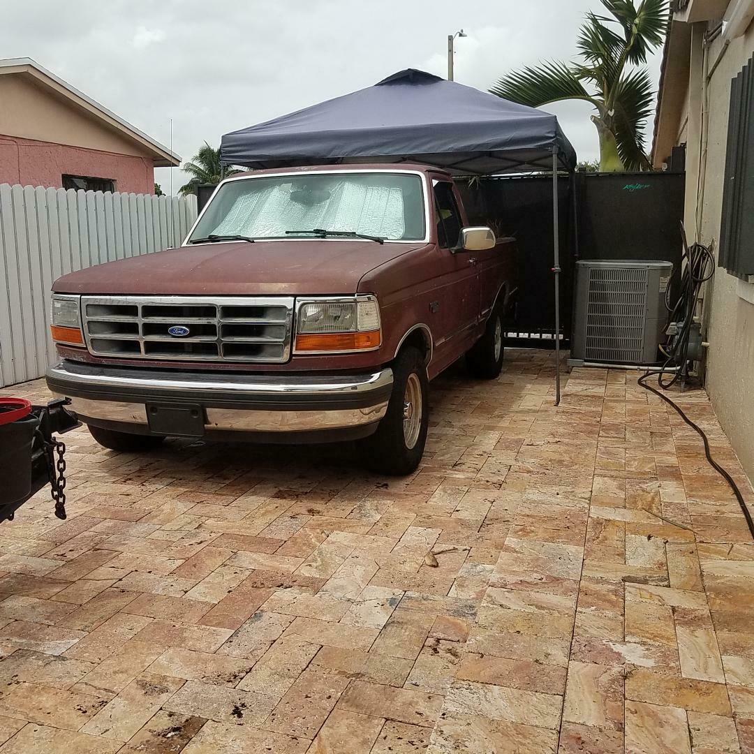 1992 Burgundy Ford F-150 Standard Cab Pickup