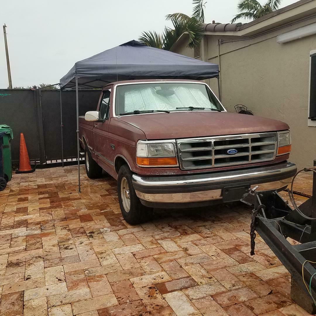 1992 Burgundy Ford F-150 Standard Cab Pickup