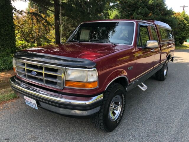 1992 Burgundy Ford F-150 Extended Cab Pickup