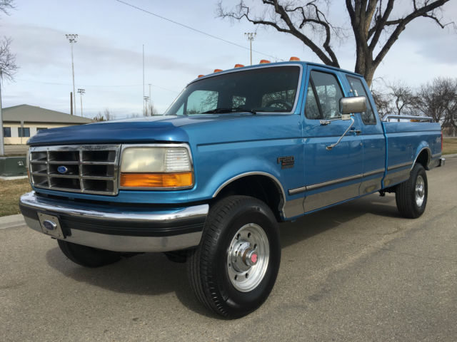 1992 Blue Ford F-250 Extended Cab Pickup