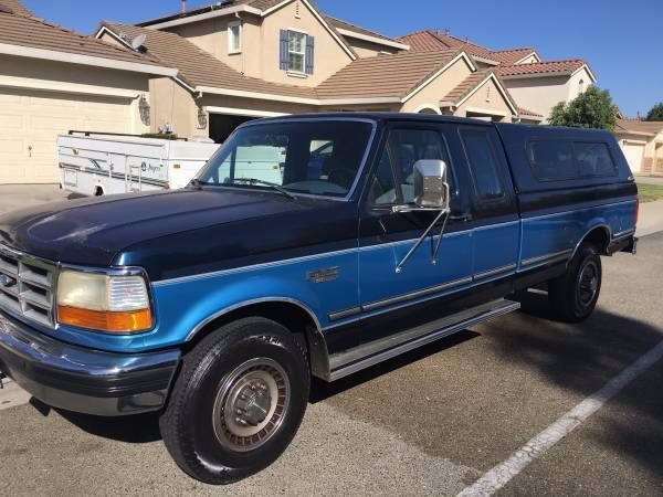 1992 Blue Ford F-250 Extended Cab Pickup