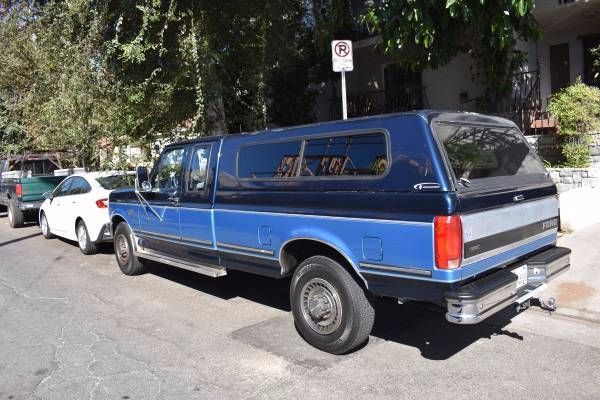1992 Blue Ford F-250 Extended Cab Pickup