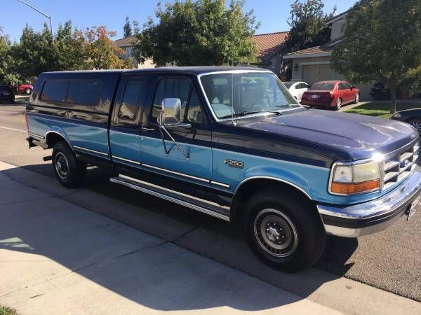1992 Blue Ford F-250 Extended Cab Pickup