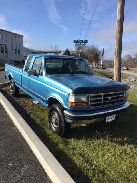 1992 Blue Ford F-250 Extended Cab Pickup