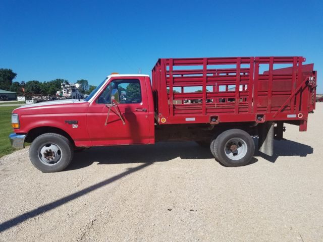 1992 Red Ford F-350 Standard Cab Pickup
