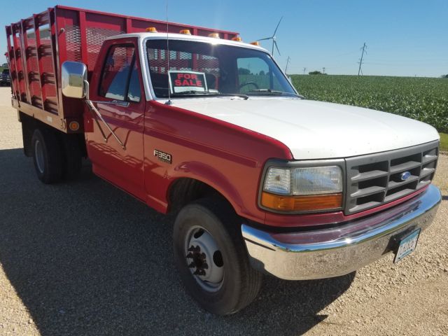 1992 Red Ford F-350 Standard Cab Pickup