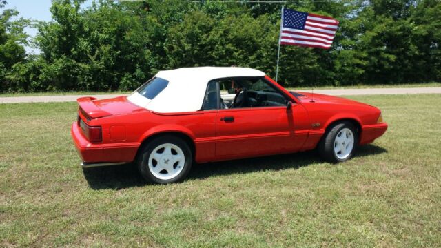 1992 Red Ford Mustang Convertible